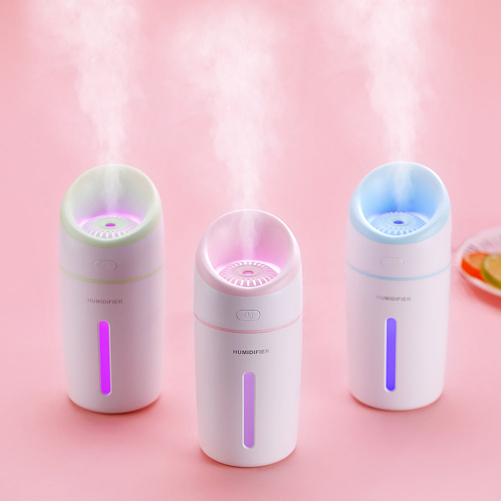 Colorful Mini Humidifier with Night Light for Desk & Car