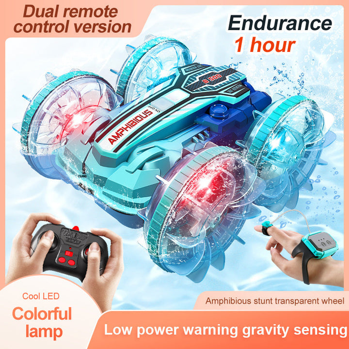 Amphibious Stunt RC Car With LED Wheels & Dual Control