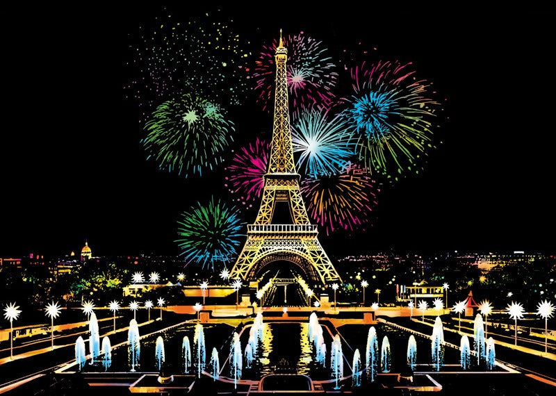 World City Scratch Painting Kit: Colorful Night Art