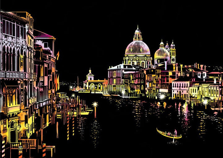World City Scratch Painting Kit: Colorful Night Art