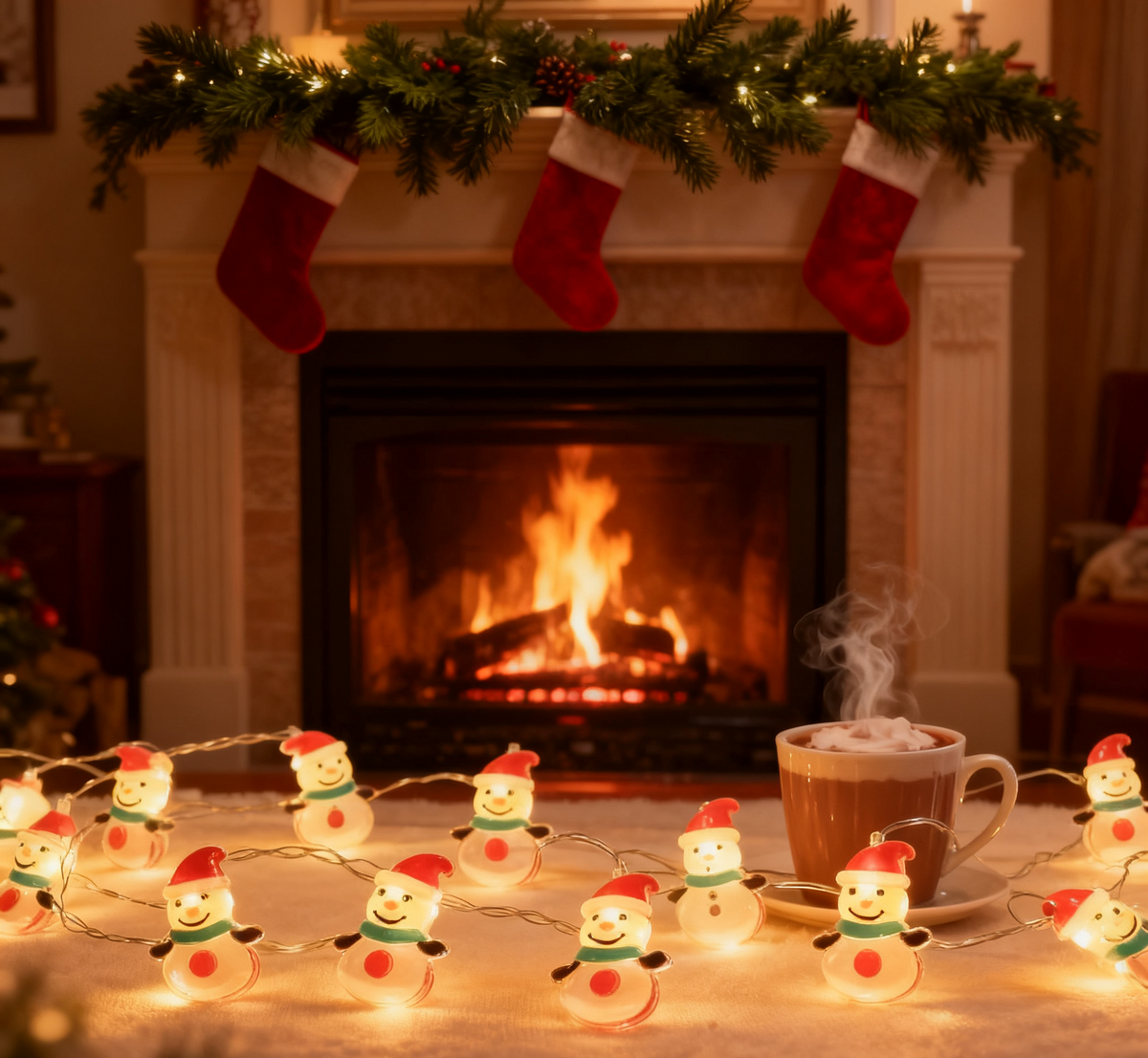 Snowman Christmas String Lights for Warm Holiday Decor