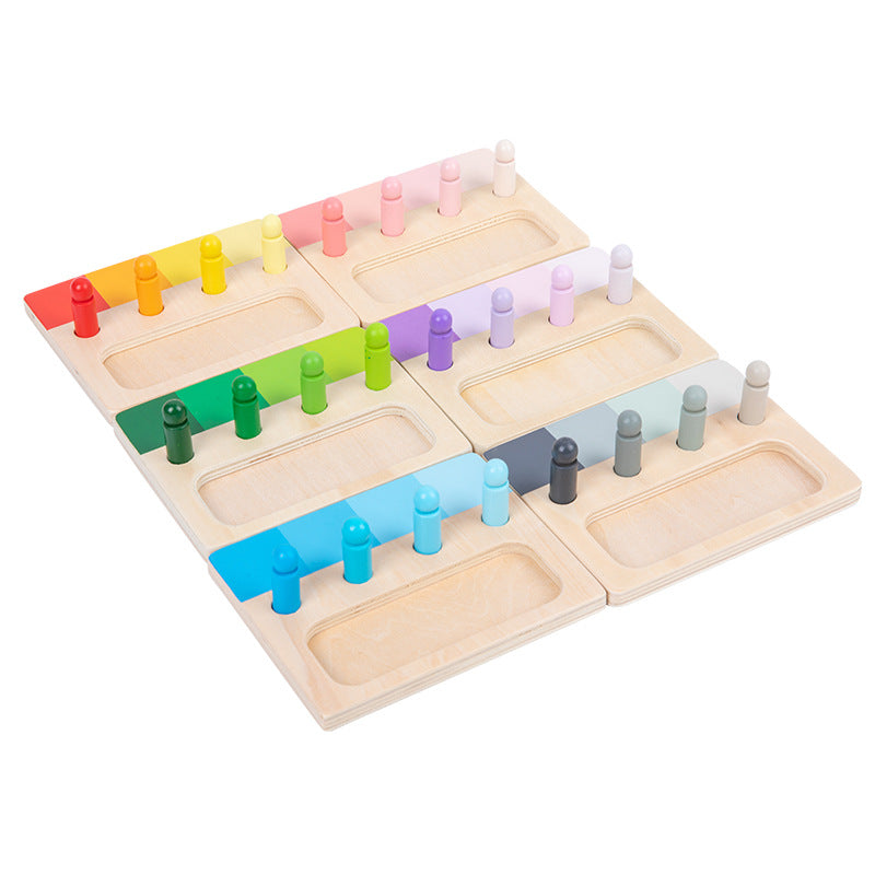 Color Matching Wooden Peg Board for Fine-Motor Play
