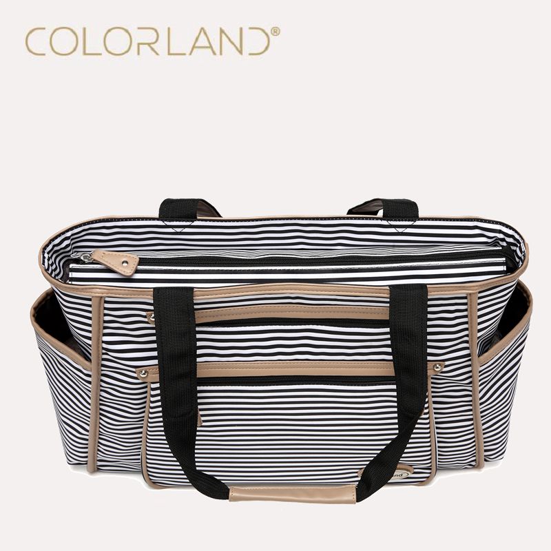 Striped Diaper Bag Organizer With Spacious Storage