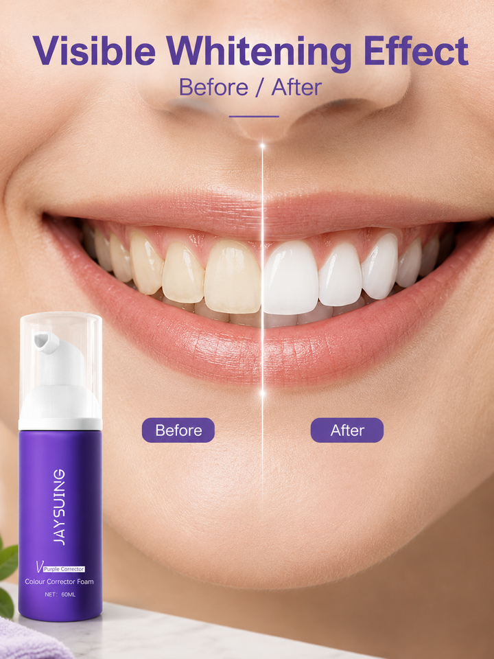 Purple-Tinted Foam Toothpaste – Instant Stain Eraser for Teeth