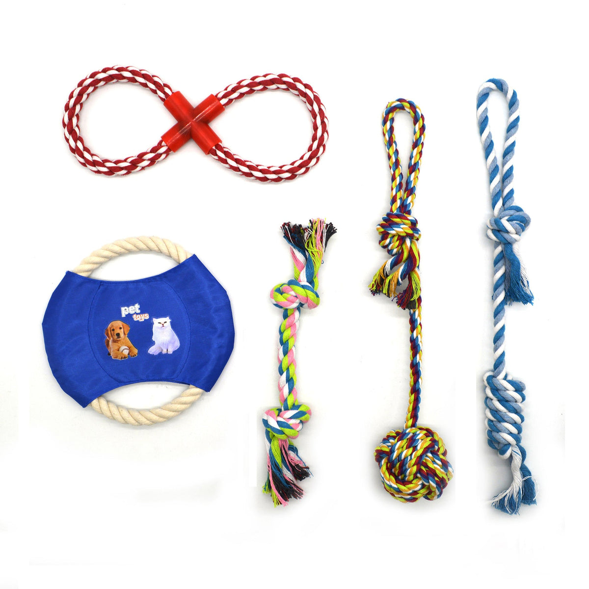 Dog Toy Set for Chewing, Tugging & Daily Dental Play