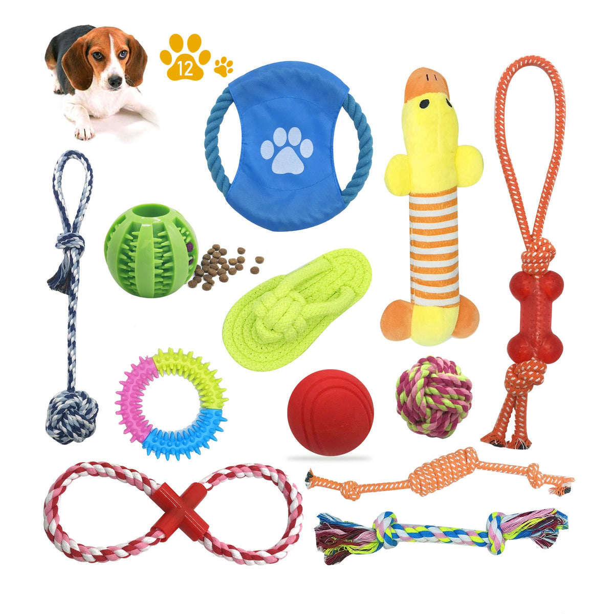 Dog Toy Set for Chewing, Tugging & Daily Dental Play