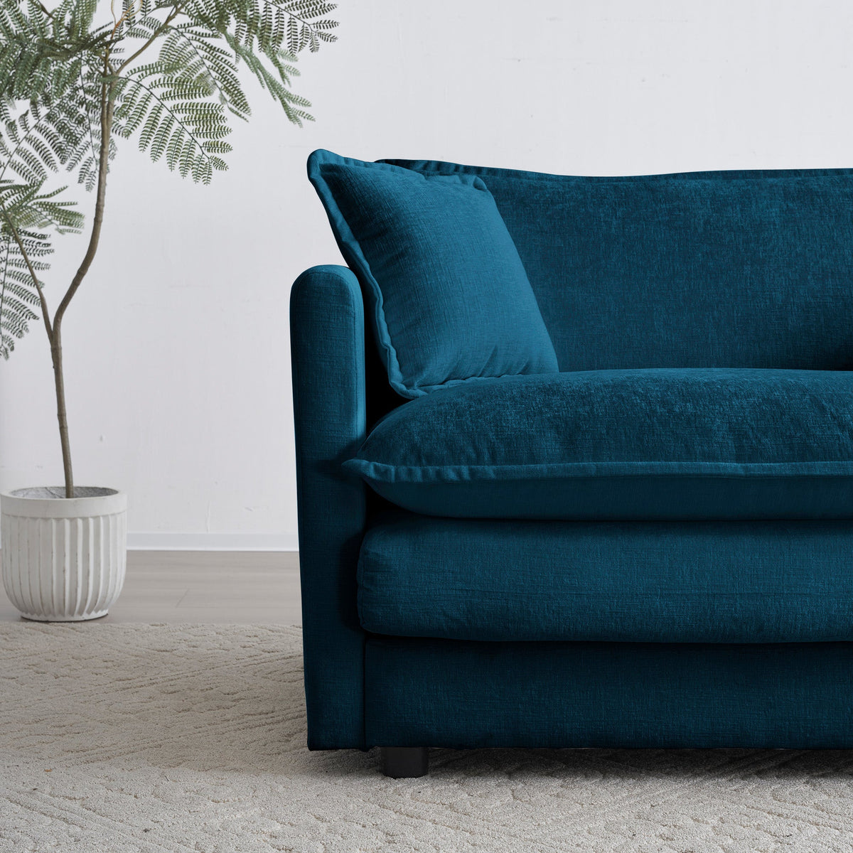 Navy Chenille Reading Armchair for Cozy Living Rooms