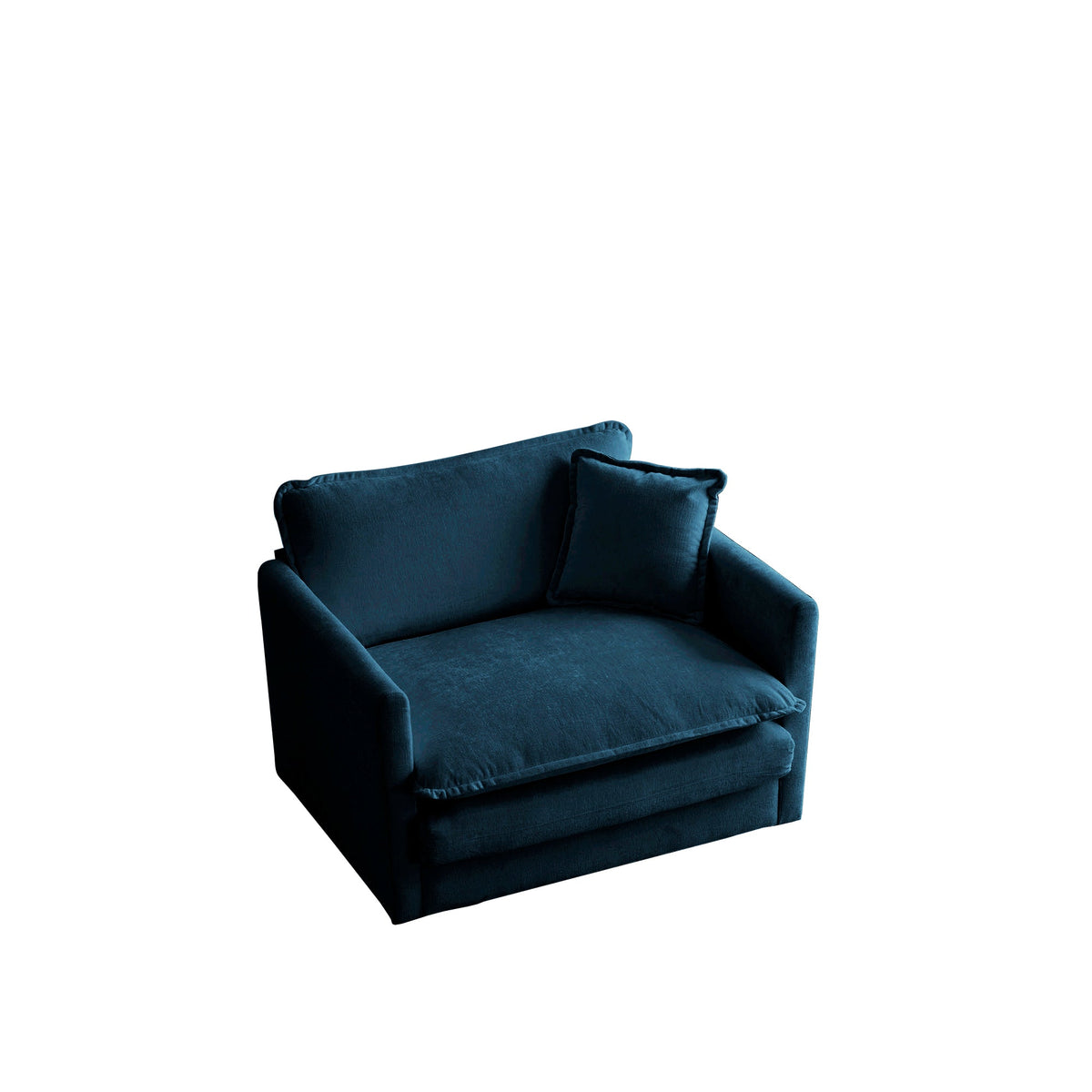 Navy Chenille Reading Armchair for Cozy Living Rooms