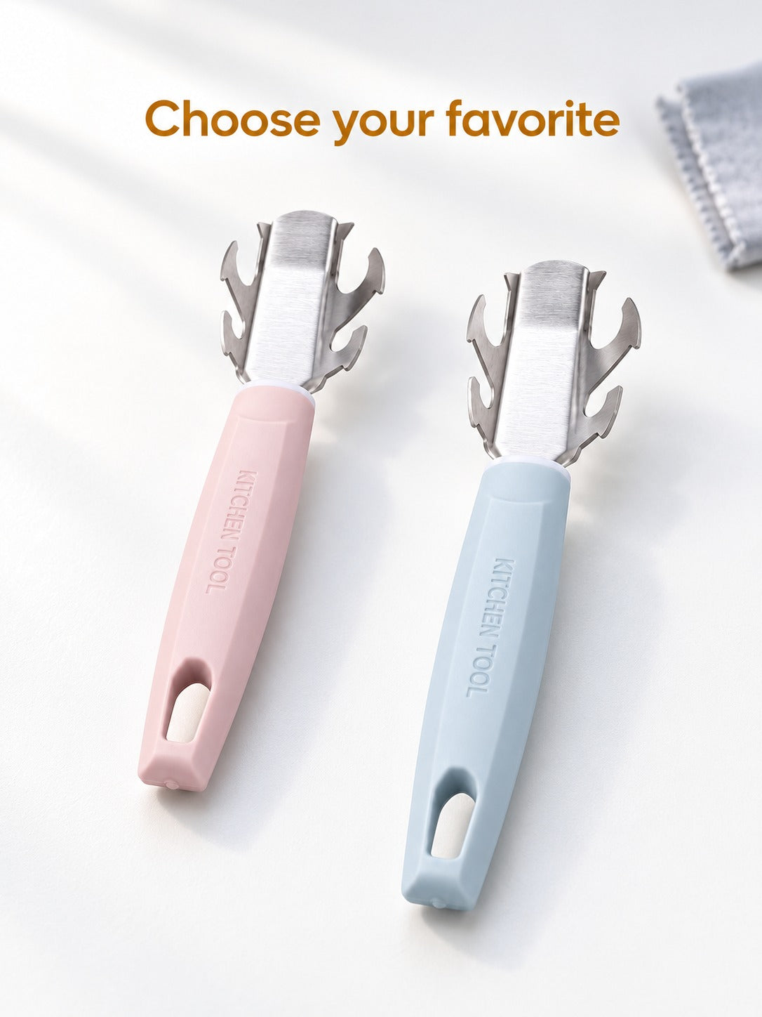 Compact Stainless Steel Can Opener in Nordic Colors