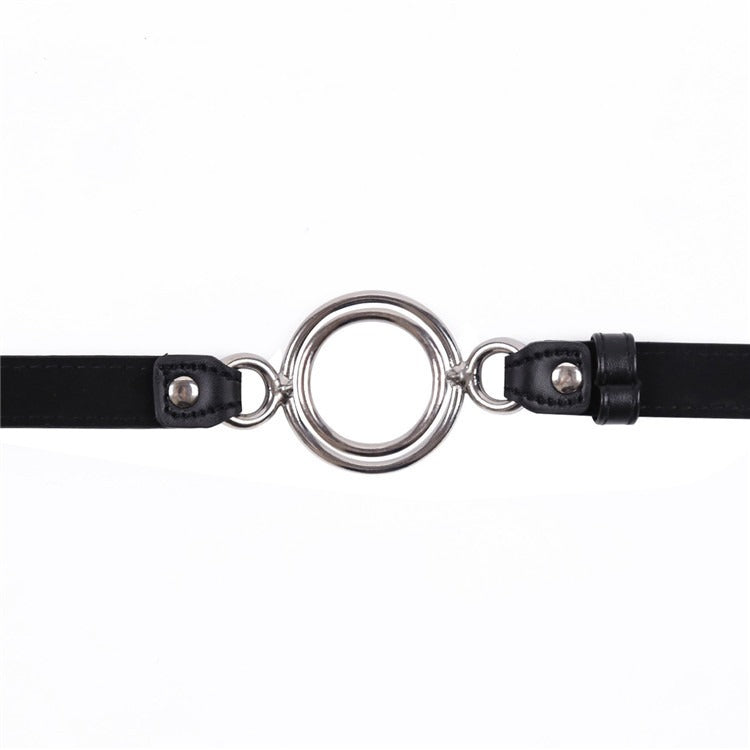 Double-Ring BDSM Mouth Ball Gag With Adjustable Strap