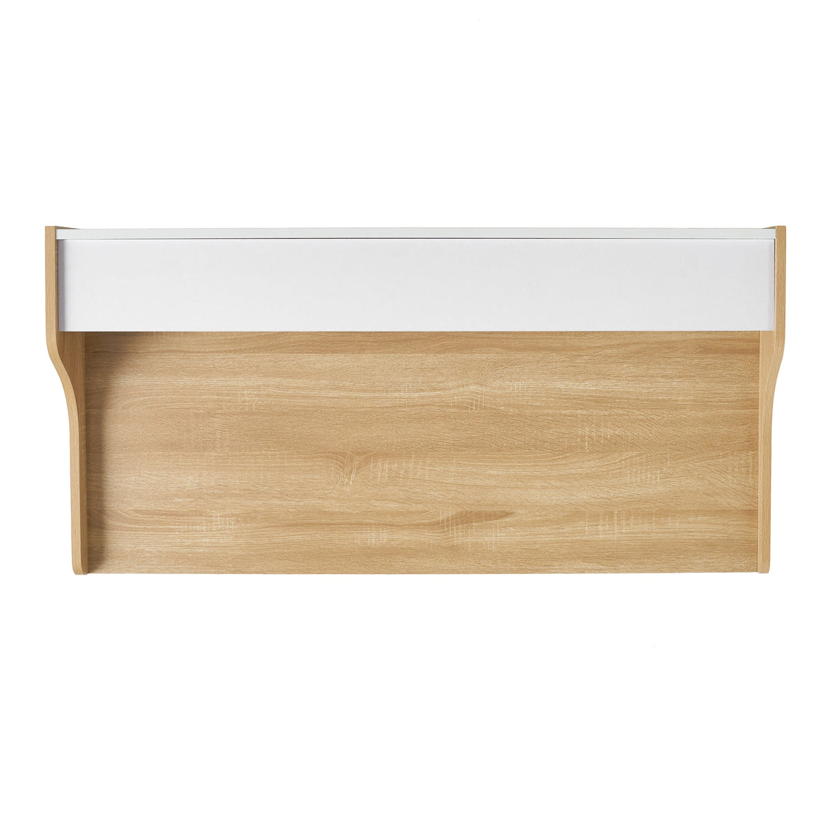Oak Computer Desk with Shelf Hutch and Metal X-Frame Legs