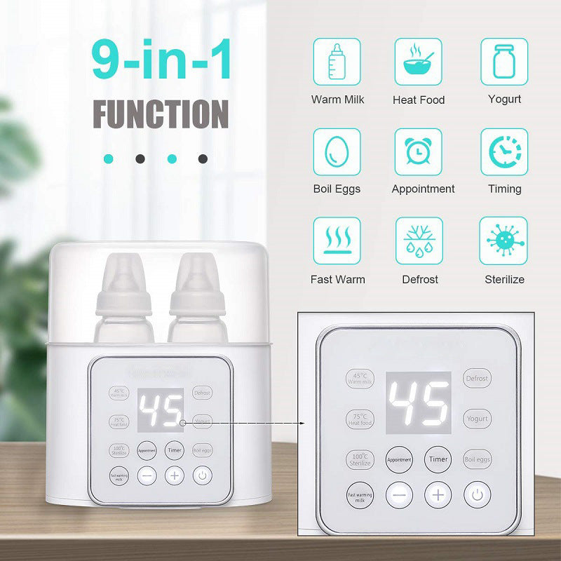 Double Bottle Warmer & Sterilizer with Temp Presets