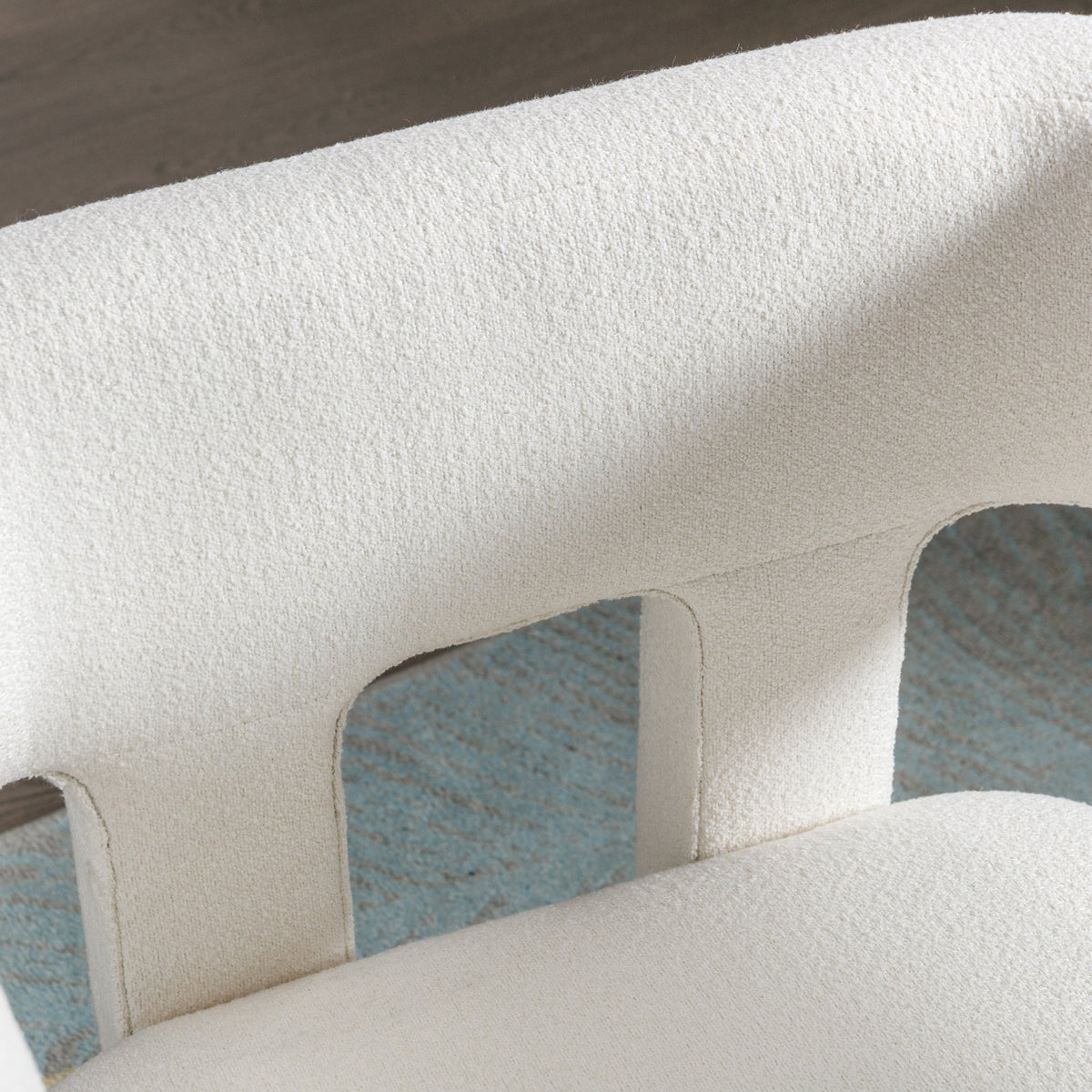 Sculptural Cream Boucle Accent Chair for Living Rooms