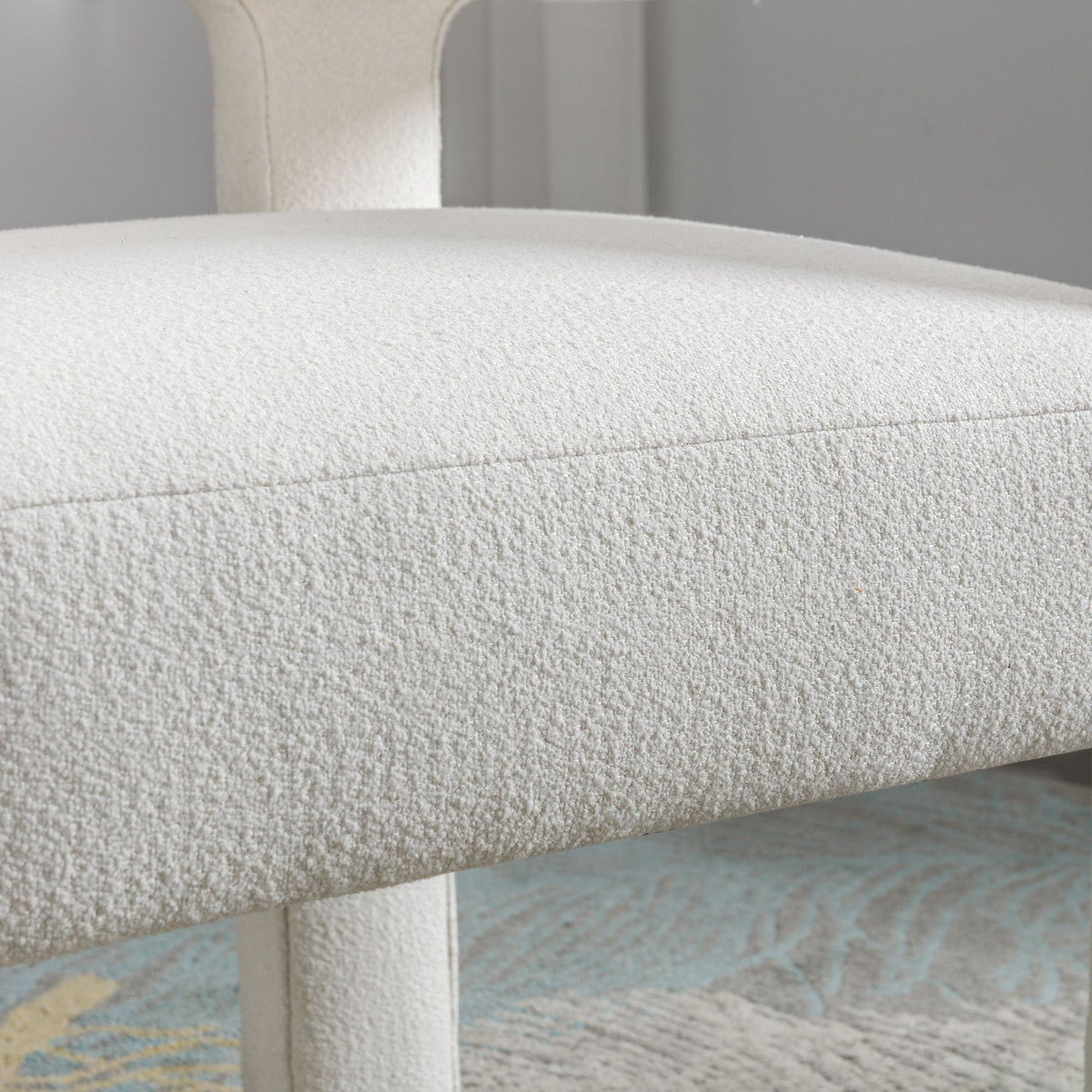 Sculptural Cream Boucle Accent Chair for Living Rooms