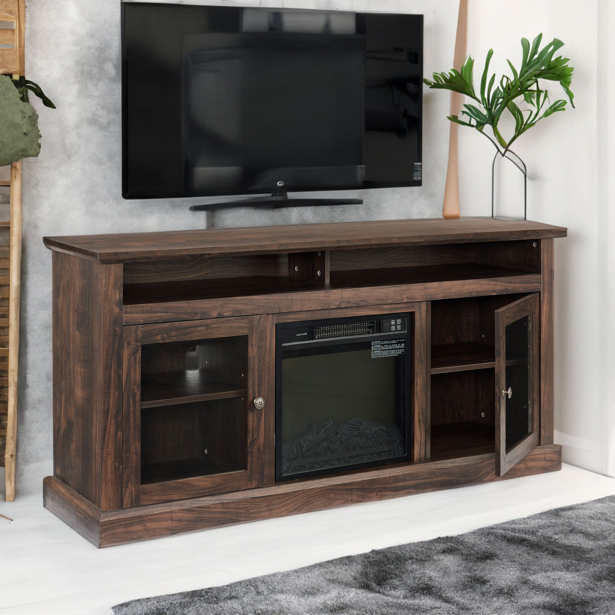 TV Stand with Fireplace Insert for TVs to 65 Inches