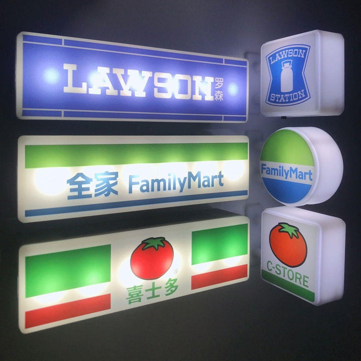 Miniature LED Convenience Store Signs for Fridge Decor