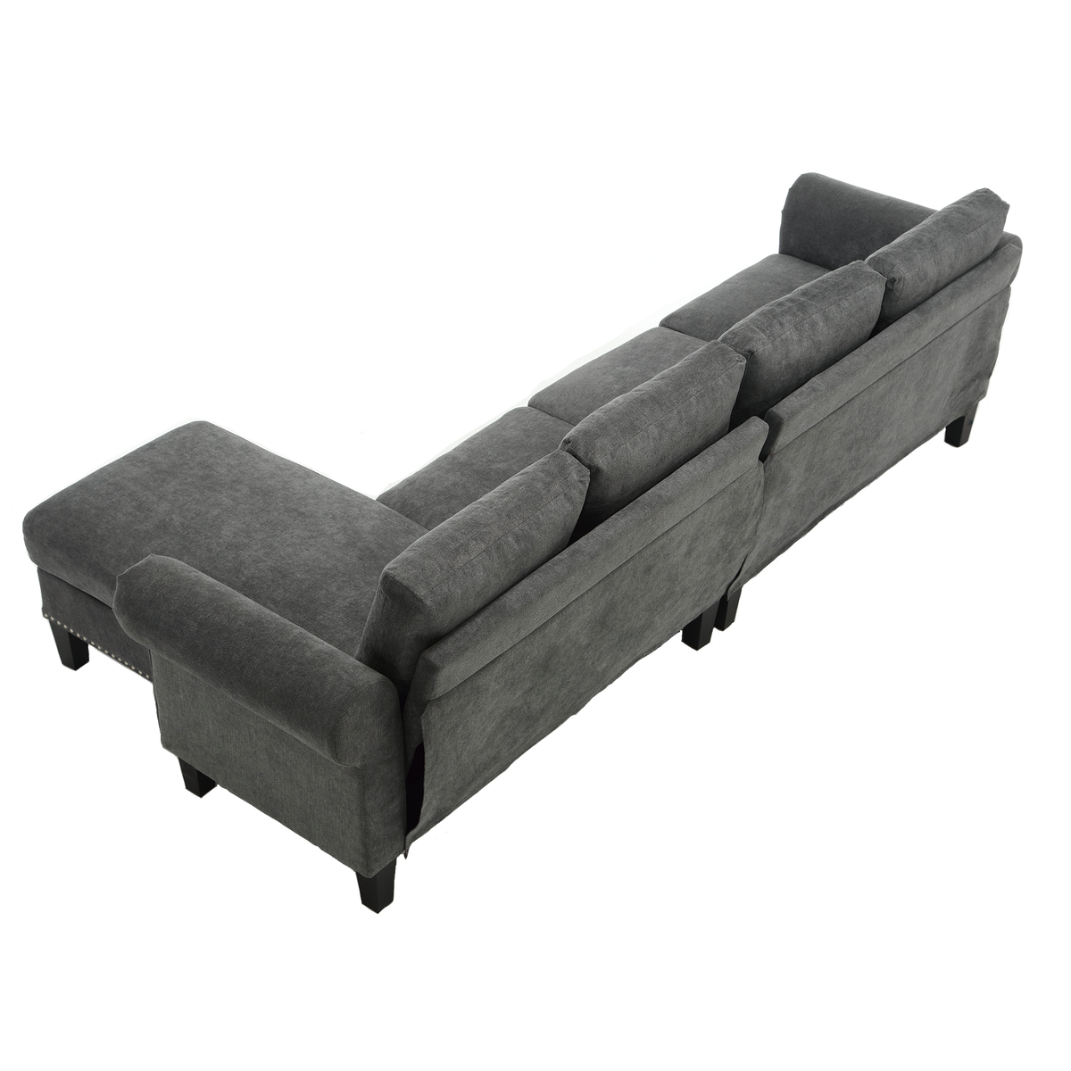 Gray L-Shaped Sectional Sofa with Hidden Storage Chaise