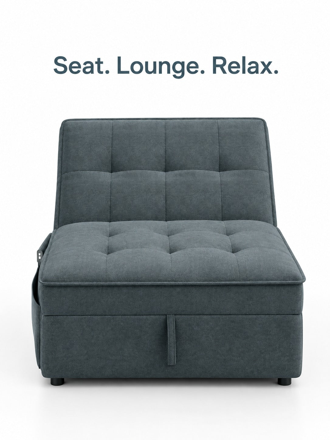 Convertible Sofa Bed with USB Port and Under-Seat Storage