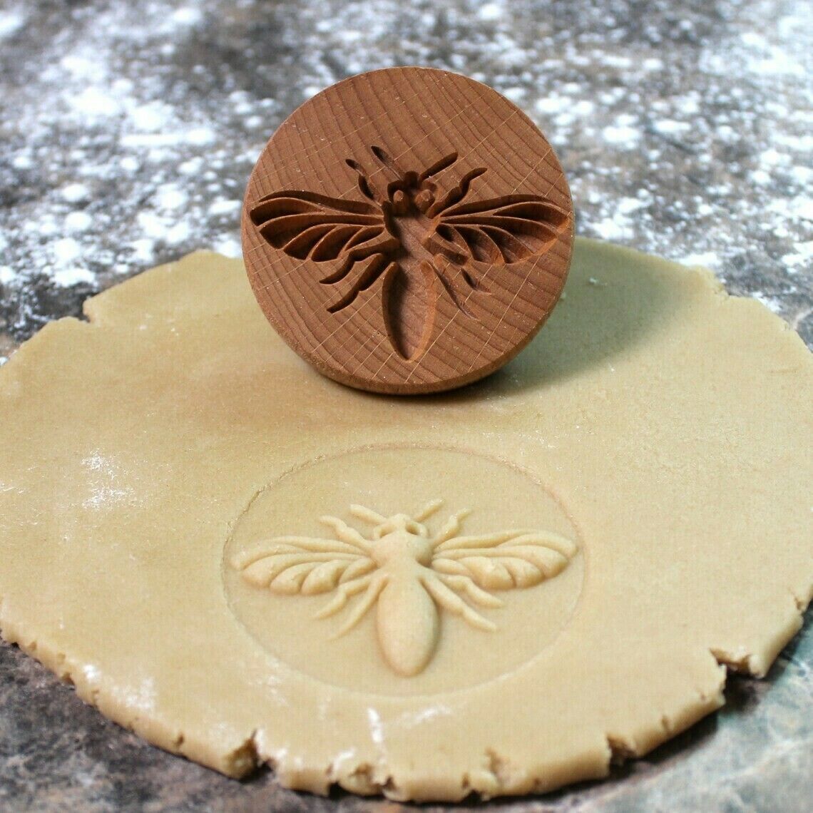 Wooden Cookie Stamp Mold with Animal & Plant Designs