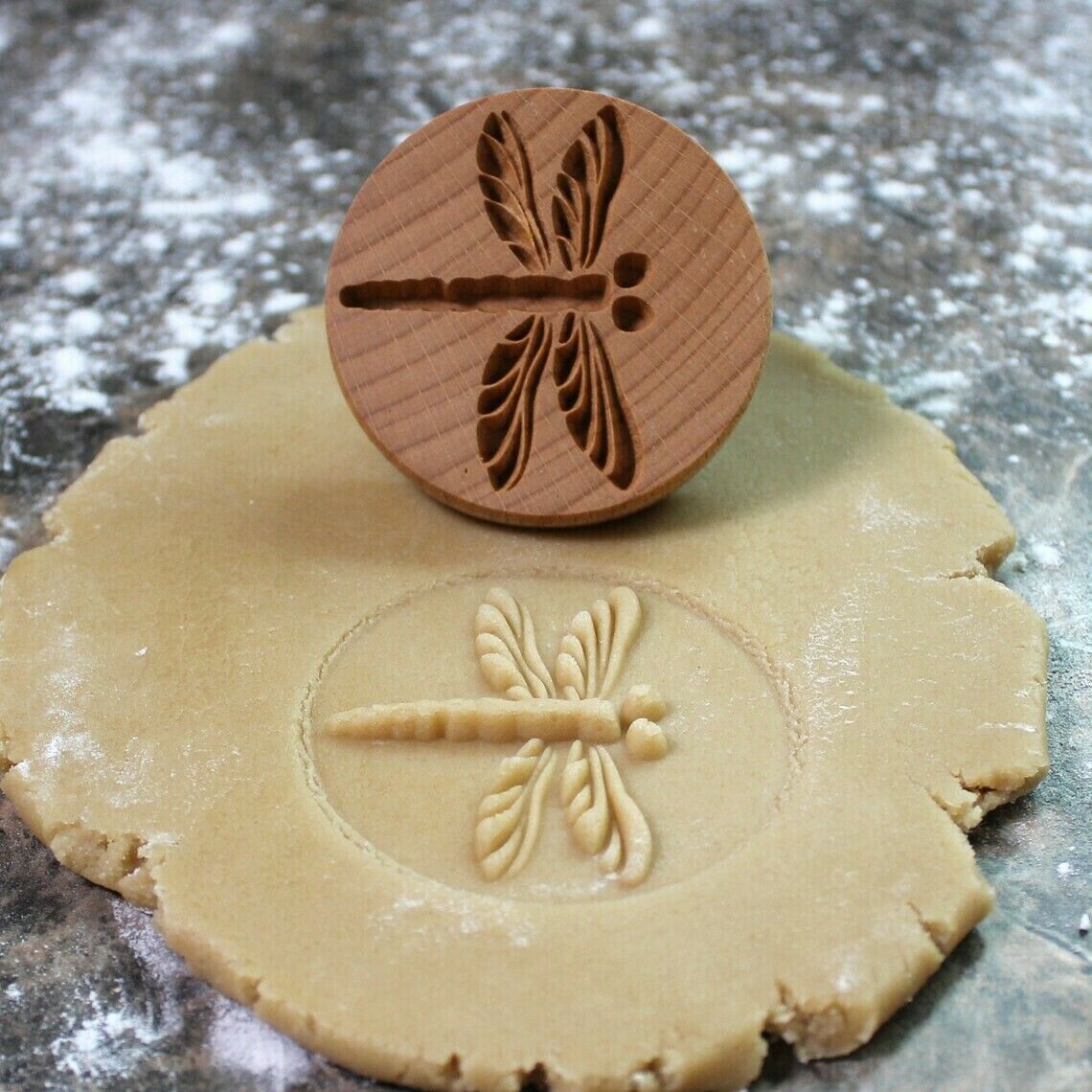 Wooden Cookie Stamp Mold with Animal & Plant Designs