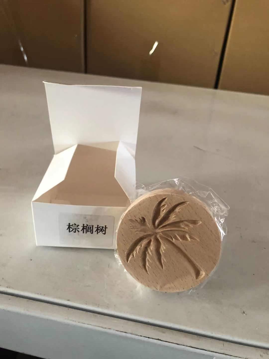 Wooden Cookie Stamp Mold with Animal & Plant Designs
