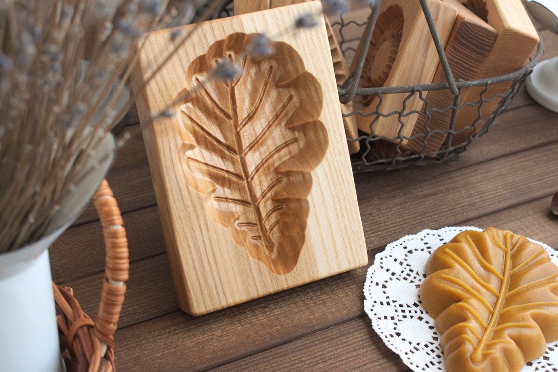 Carved Pine Cone Wooden Cookie Mold for Shortbread