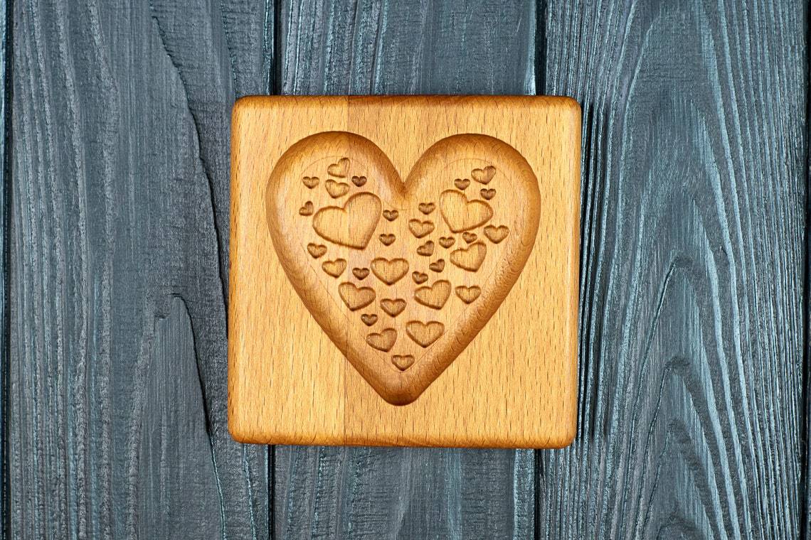 Beech Wood Cookie Mold for Shortbread and Gingerbread
