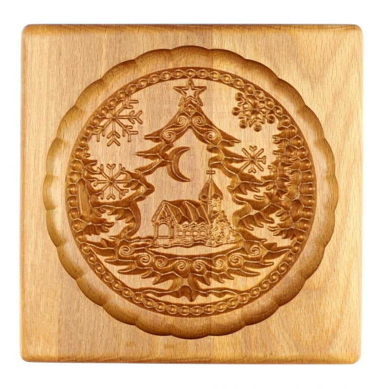 Beech Wood Cookie Mold for Shortbread and Gingerbread