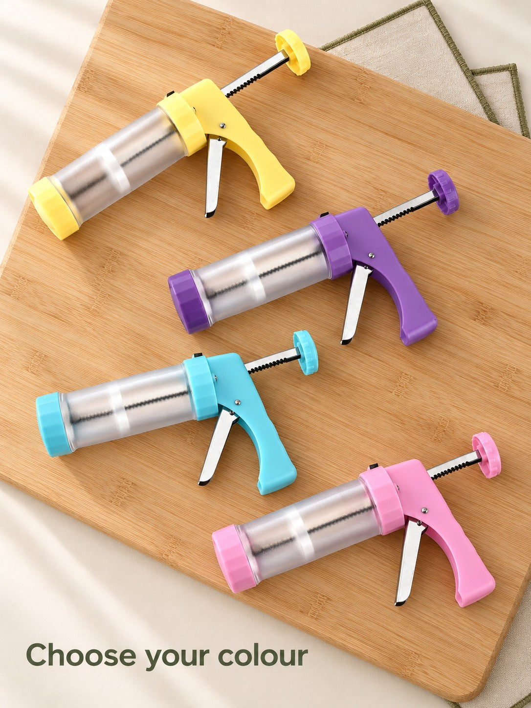 Cookie Press Piping Gun Set with 16 Discs & Nozzles