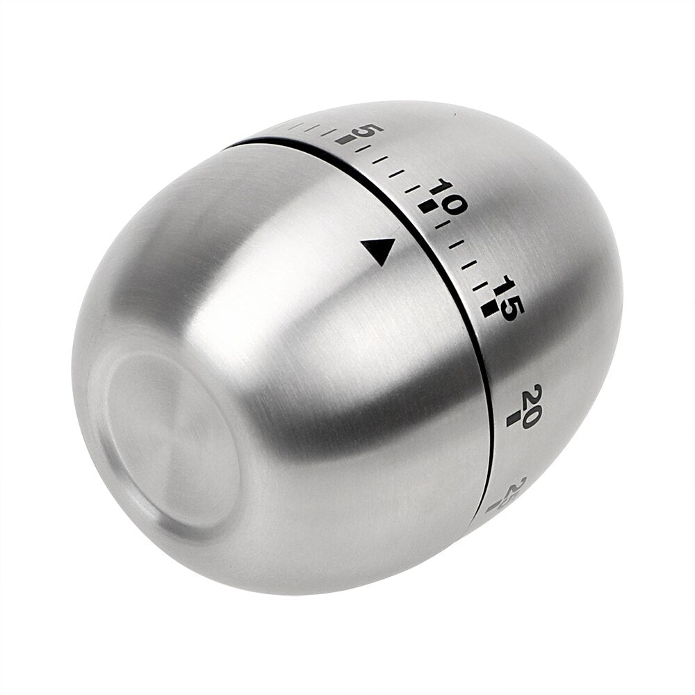 Stainless Steel Egg Kitchen Timer, 60-Minute Mechanical