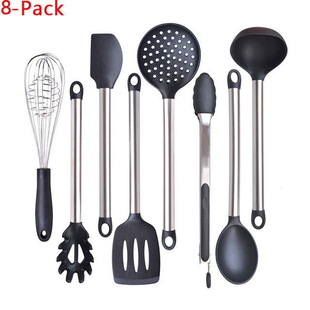 Silicone Cooking Utensil Set That Spares Non-Stick Pans