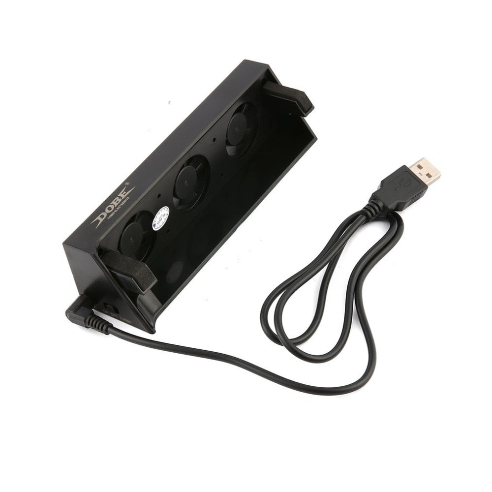 PS4 Slim USB Cooling Fan with Three-Fan Turbo Mode