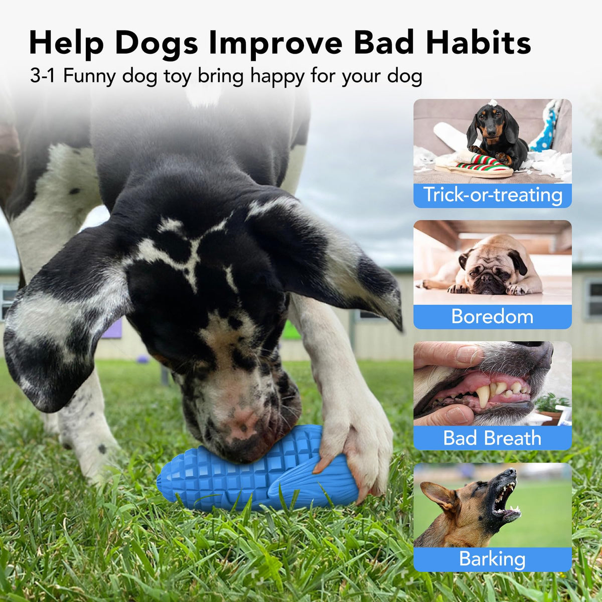 Dog Dental Chew Toy With Treat-Filled Interactive Fun