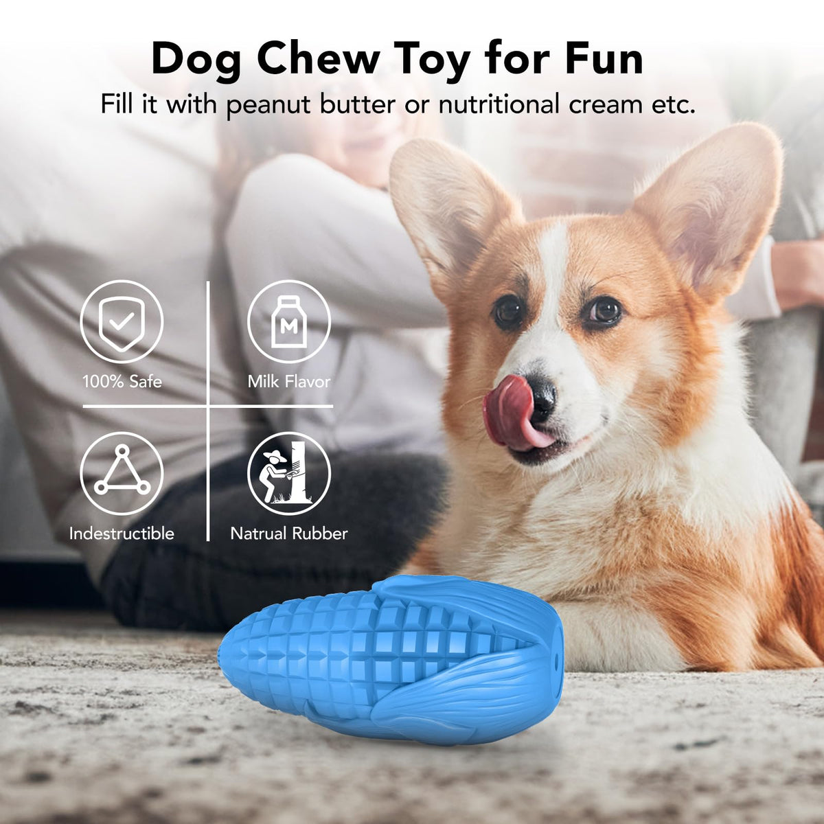 Dog Dental Chew Toy With Treat-Filled Interactive Fun