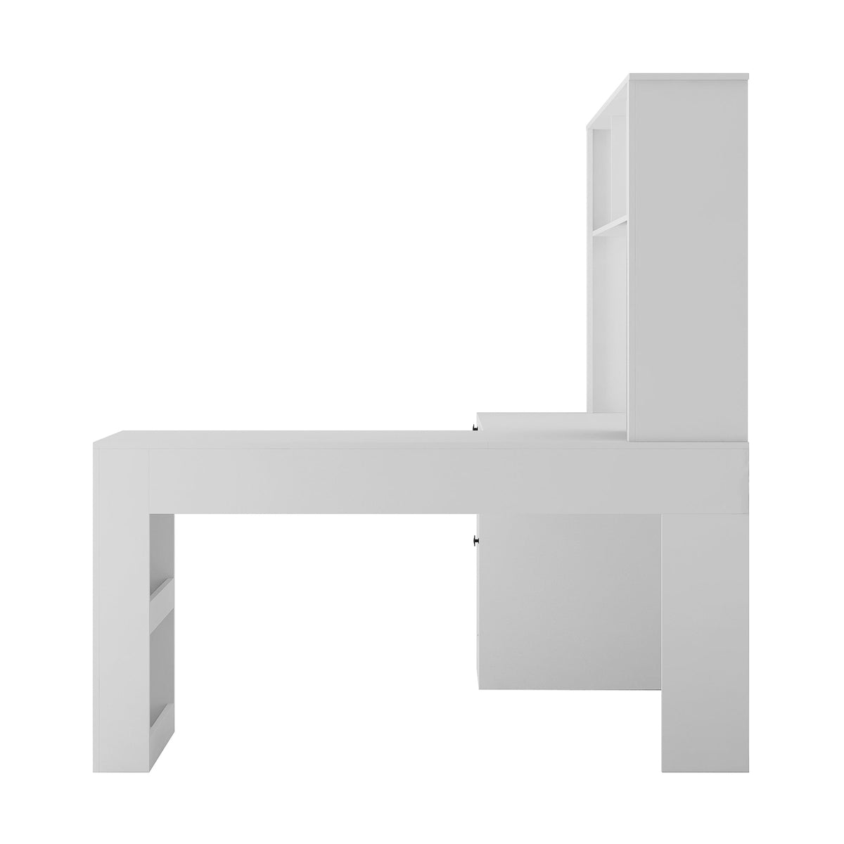 Corner Gaming Desk with Hutch, Drawers and Built-in Outlet