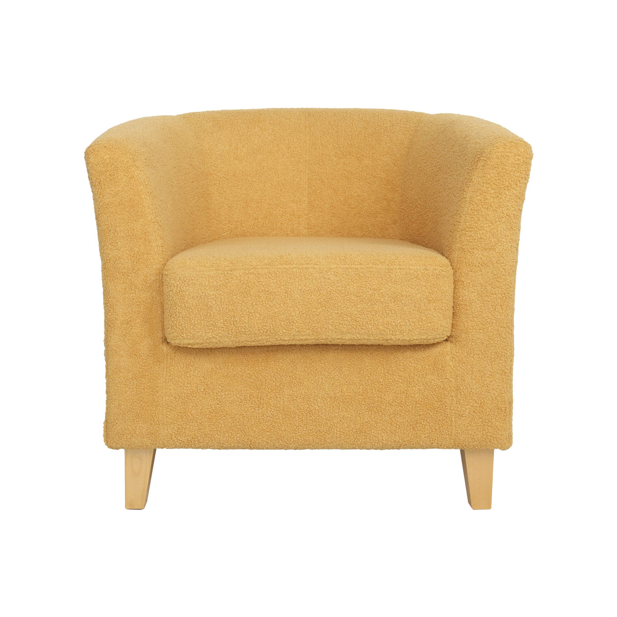 Mustard Boucle Tub Chair for Living Room Reading Nooks
