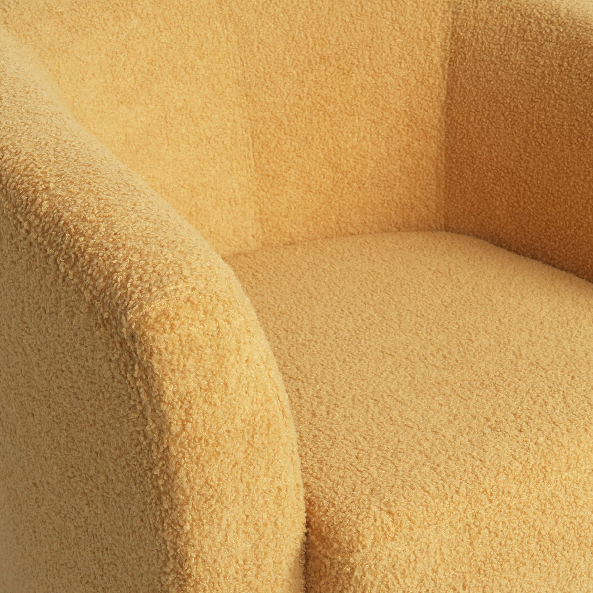 Mustard Boucle Tub Chair for Living Room Reading Nooks