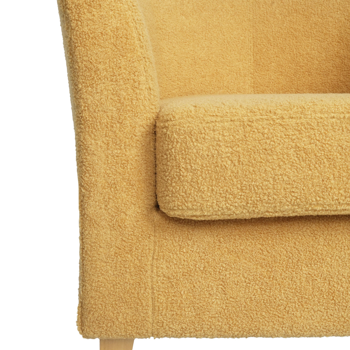 Mustard Boucle Tub Chair for Living Room Reading Nooks