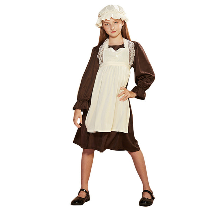 Victorian Maid Costume With Dress, Apron And Cap Set