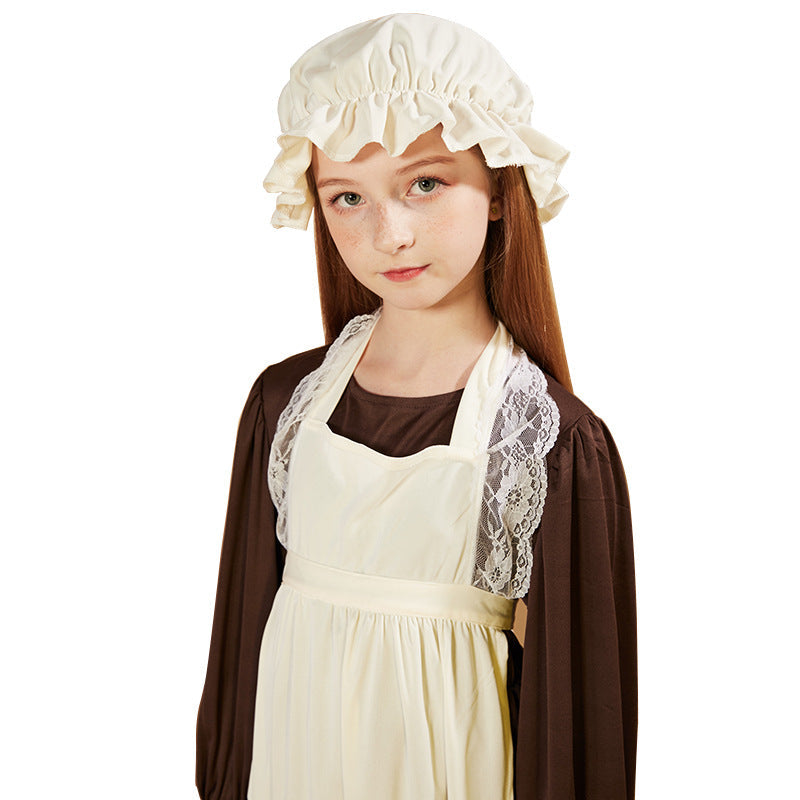Victorian Maid Costume With Dress, Apron And Cap Set
