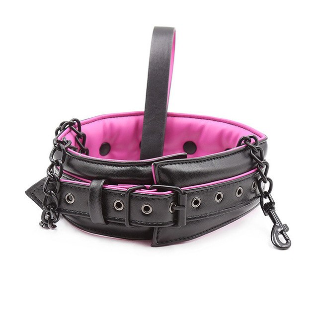 Padded BDSM Collar and Chain Leash Cosplay Set for Adults