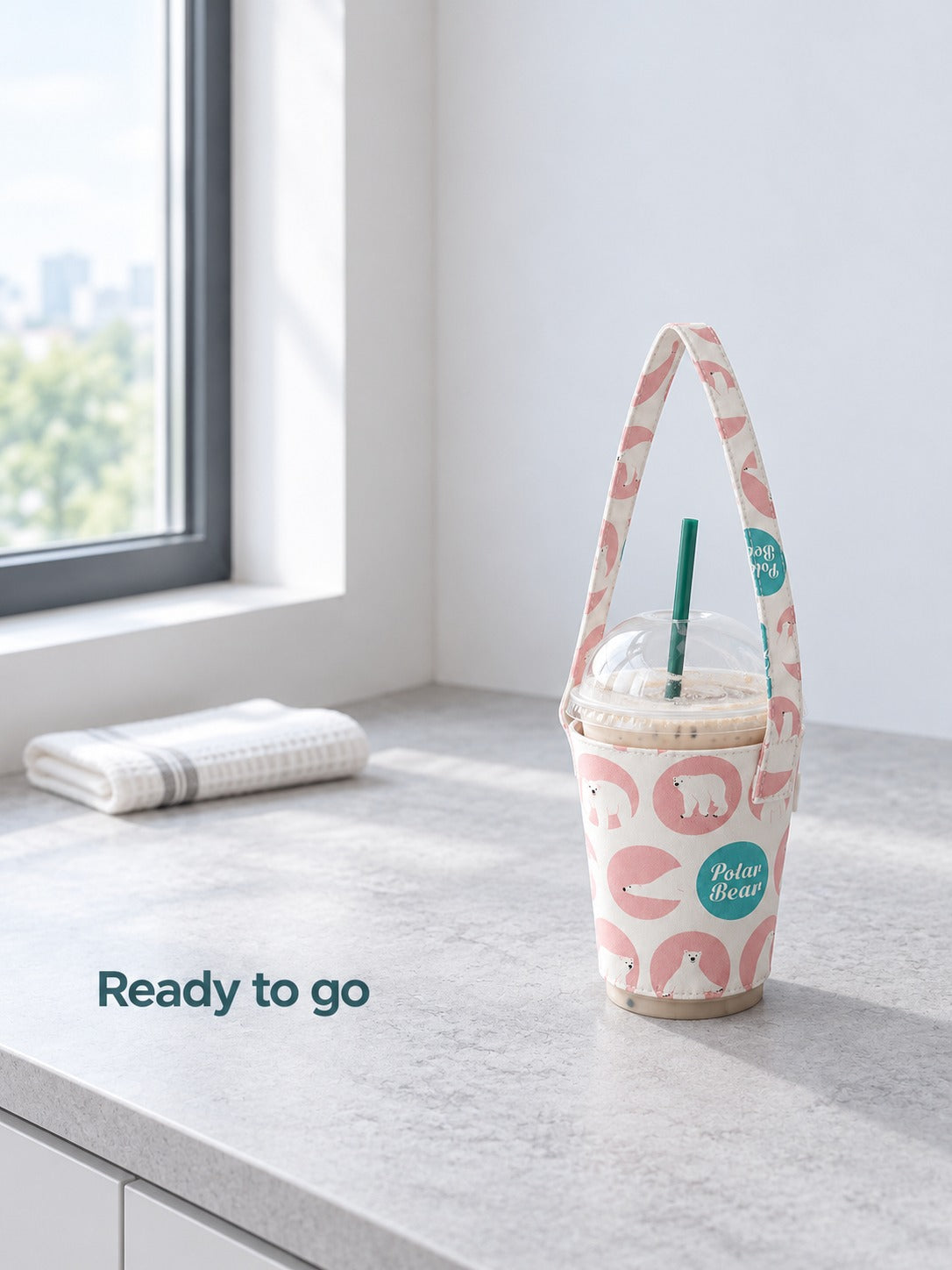 Cute Cotton Cup Carrier for Milk Tea and Juice Hands-Free