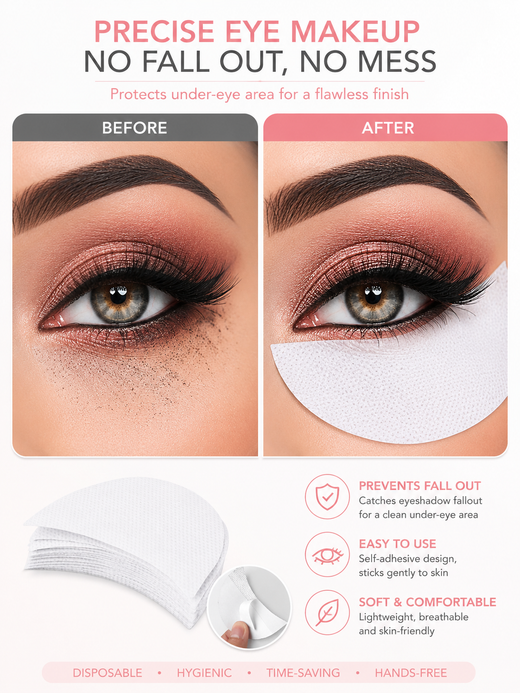 Cotton Eyeshadow Shields – 20 Disposable Under-Eye Guards