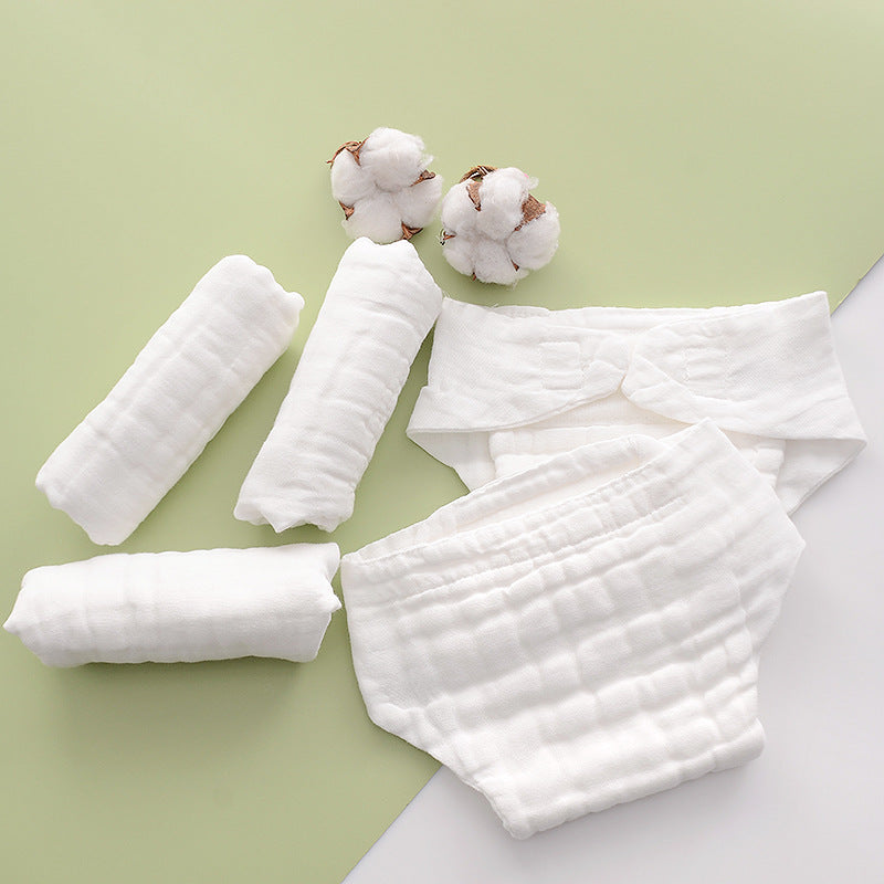 Cotton Muslin Cloth Diaper With Adjustable Baby Fit