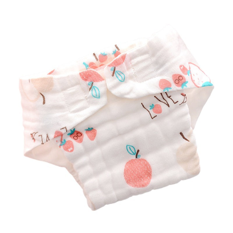 Cotton Muslin Cloth Diaper With Adjustable Baby Fit