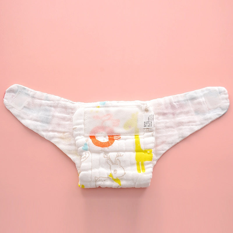 Cotton Muslin Cloth Diaper With Adjustable Baby Fit