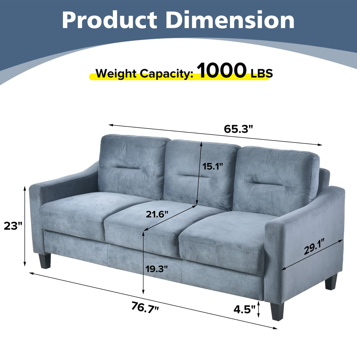 Tufted Velvet Sofa for Small Living Rooms and Bedrooms