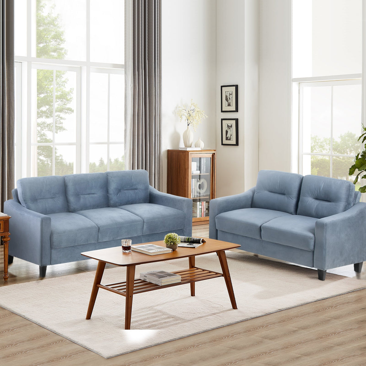Tufted Velvet Sofa for Small Living Rooms and Bedrooms