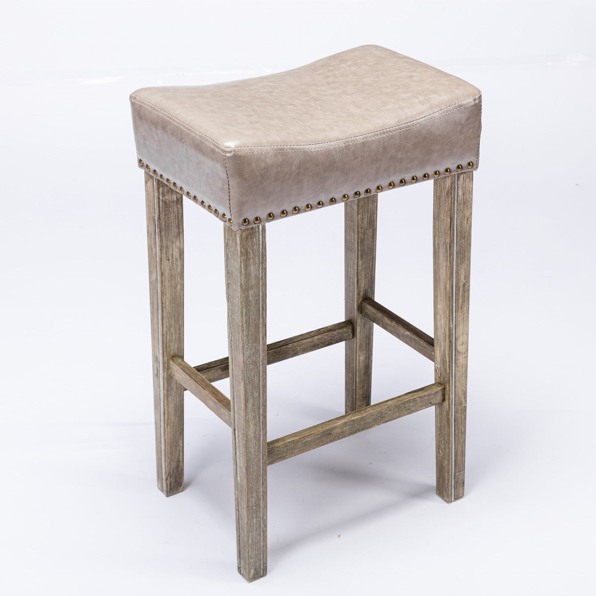 Farmhouse Counter Height Bar Stools Gray Set of 2 Backless