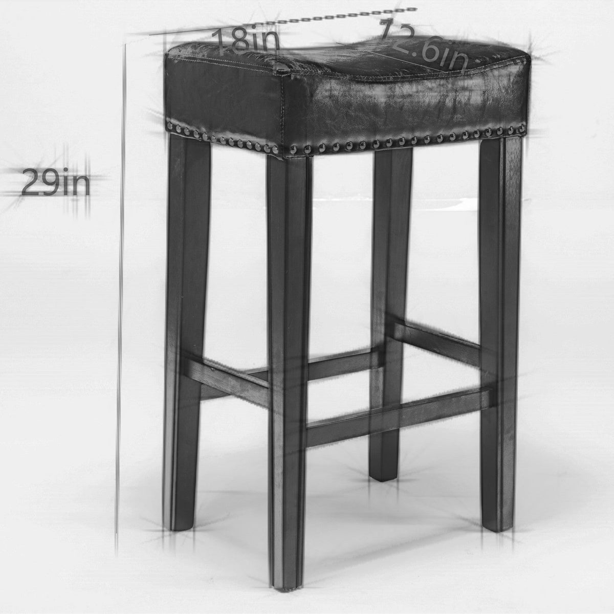 Farmhouse Counter Height Bar Stools Gray Set of 2 Backless
